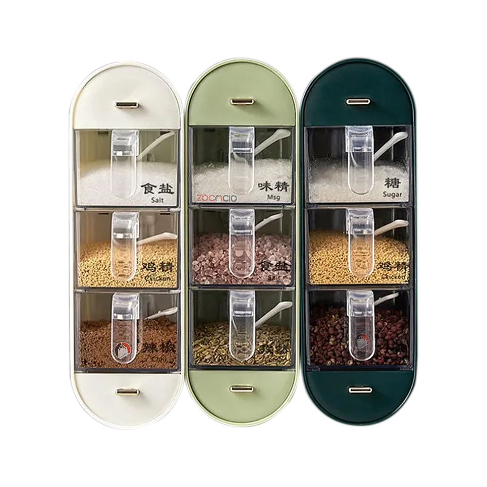 Caja 5 Espacios Para Condimentos Especia - COLOR: Blanco